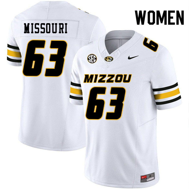 Women #63 Chace Missouri Missouri Tigers College Football Jerseys Stitched-White